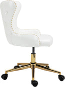 Hendrix White Faux Leather Office Chair - Town Of Bargains Furniture - NY