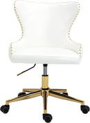 Hendrix White Faux Leather Office Chair - Town Of Bargains Furniture - NY