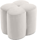 Clover Cream Velvet Ottoman - Town Of Bargains Furniture - NY