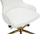 Hendrix White Faux Leather Office Chair - Town Of Bargains Furniture - NY