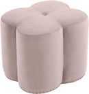 Clover Pink Velvet Ottoman - Town Of Bargains Furniture - NY