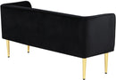 Audrey Black Velvet Bench - Town Of Bargains Furniture - NY