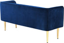 Audrey Navy Velvet Bench - Town Of Bargains Furniture - NY