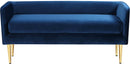 Audrey Navy Velvet Bench - Town Of Bargains Furniture - NY