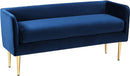 Audrey Navy Velvet Bench - Town Of Bargains Furniture - NY