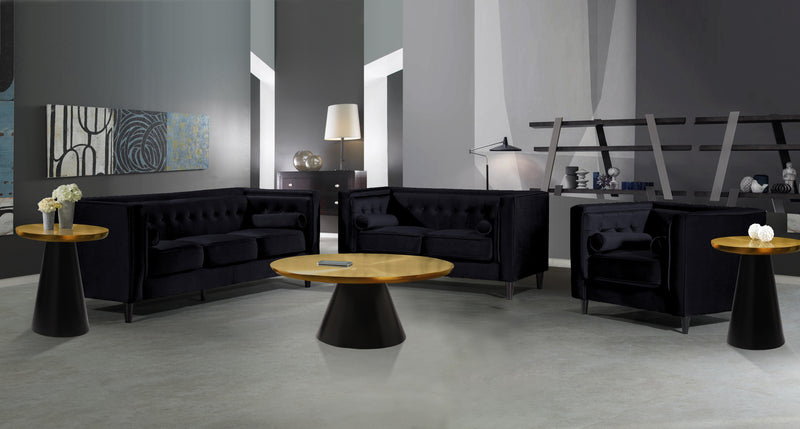 Martini Brushed Gold/Matte Black End Table - Town Of Bargains Furniture - NY