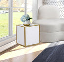 Glitz White Faux Marble End Table - Town Of Bargains Furniture - NY