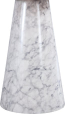 Omni White Faux Marble End Table - Town Of Bargains Furniture - NY
