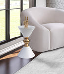Malia White / Gold End Table - Town Of Bargains Furniture - NY