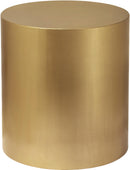 Cylinder Brushed Gold End Table - Town Of Bargains Furniture - NY