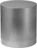 Cylinder Brushed Chrome End Table - Town Of Bargains Furniture - NY