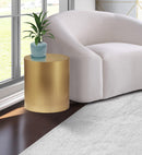 Cylinder Brushed Gold End Table - Town Of Bargains Furniture - NY