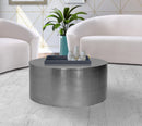 Cylinder Brushed Chrome Coffee Table - Town Of Bargains Furniture - NY