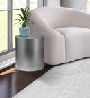 Cylinder Brushed Chrome End Table - Town Of Bargains Furniture - NY