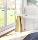 Glassimo Brushed Gold End Table - Town Of Bargains Furniture - NY