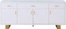 Excel White Lacquer Sideboard/Buffet - Town Of Bargains Furniture - NY