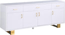 Excel White Lacquer Sideboard/Buffet - Town Of Bargains Furniture - NY