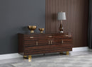 Excel Brown Zebra Wood Veneer Lacquer Sideboard/Buffet - Town Of Bargains Furniture - NY