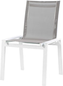 Nizuc Grey Mesh Waterproof Fabric Outdoor Patio Aluminum Mesh Dining Chair - Town Of Bargains Furniture - NY
