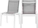 Nizuc Grey Mesh Waterproof Fabric Outdoor Patio Aluminum Mesh Dining Chair - Town Of Bargains Furniture - NY