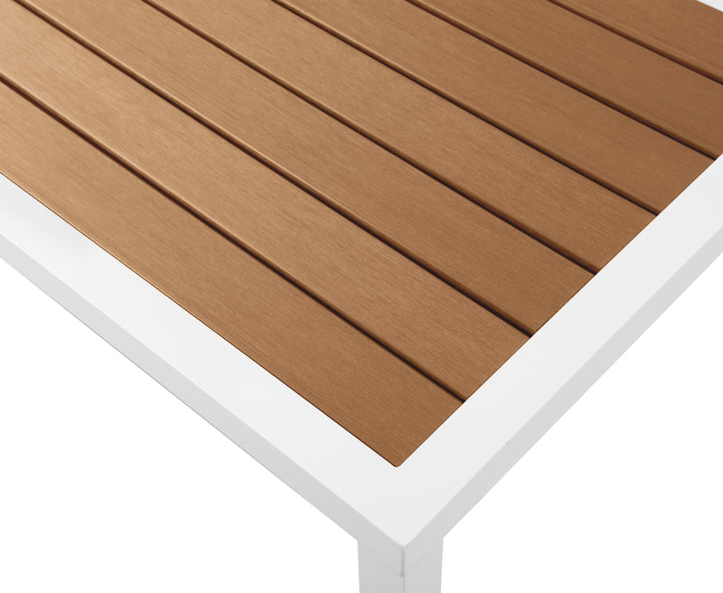 Nizuc Brown manufactured wood Outdoor Patio Aluminum End Table - Town Of Bargains Furniture - NY