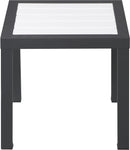 Nizuc White manufactured wood Outdoor Patio Aluminum End Table