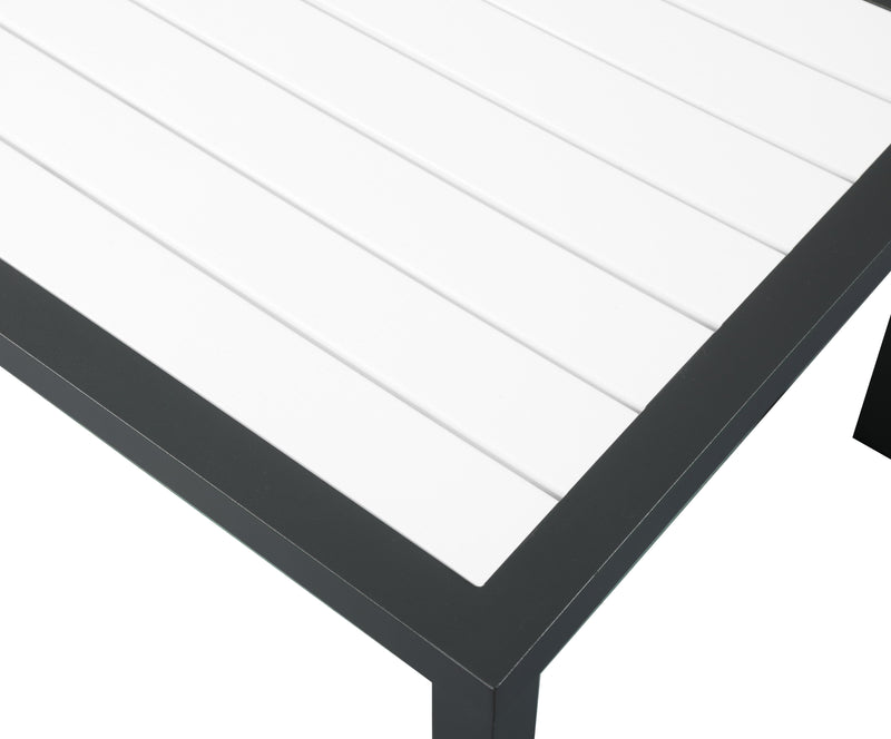 Nizuc White manufactured wood Outdoor Patio Aluminum End Table - Town Of Bargains Furniture - NY