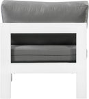 Nizuc Grey Waterproof Fabric Outdoor Patio Aluminum Armless Chair - Town Of Bargains Furniture - NY