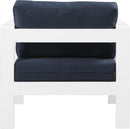 Nizuc Navy Waterproof Fabric Outdoor Patio Aluminum Arm Chair - Town Of Bargains Furniture - NY