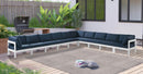 Nizuc Navy Waterproof Fabric Outdoor Patio Modular Sectional - Town Of Bargains Furniture - NY