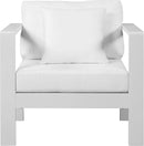 Nizuc White Waterproof Fabric Outdoor Patio Aluminum Arm Chair - Town Of Bargains Furniture - NY