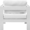 Nizuc White Waterproof Fabric Outdoor Patio Aluminum Arm Chair - Town Of Bargains Furniture - NY