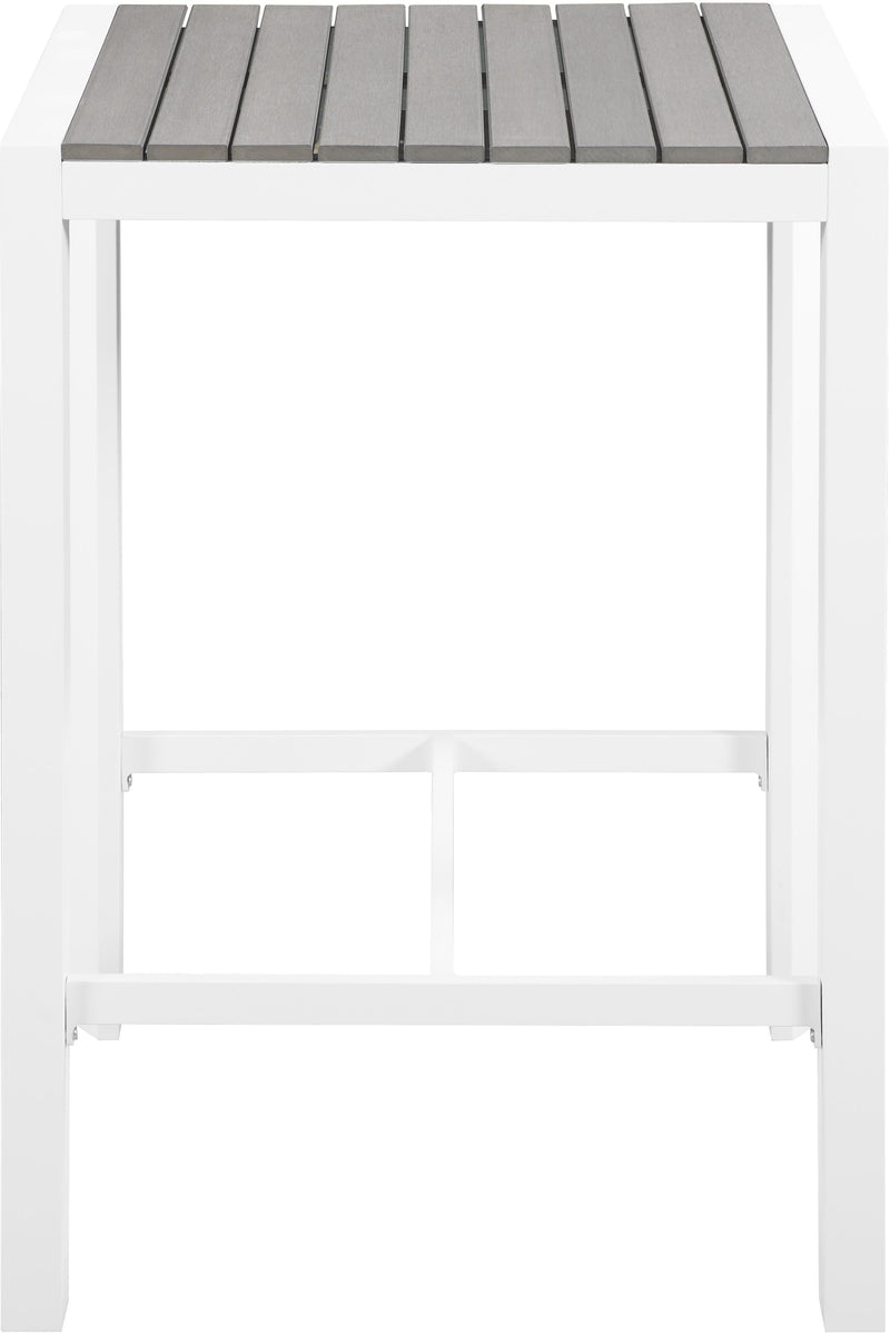 Nizuc Grey manufactured wood Outdoor Patio Aluminum Square Bar Table - Town Of Bargains Furniture - NY