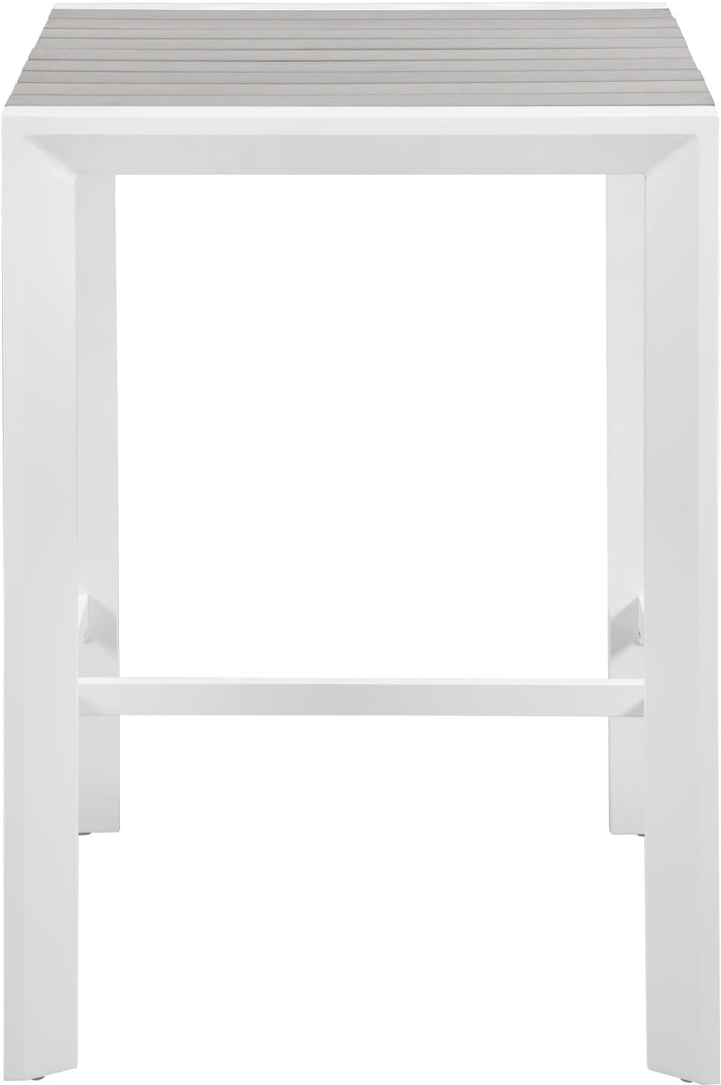 Nizuc Grey manufactured wood Outdoor Patio Aluminum Square Bar Table - Town Of Bargains Furniture - NY