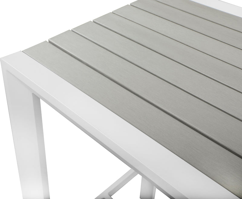 Nizuc Grey manufactured wood Outdoor Patio Aluminum Square Bar Table - Town Of Bargains Furniture - NY