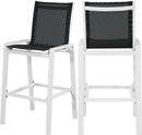 Nizuc Black Mesh Waterproof Fabric Outdoor Patio Aluminum Mesh Barstool
