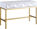 Pandora White Laquer with Gold Console Table - Town Of Bargains Furniture - NY