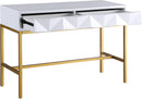 Pandora White Laquer with Gold Console Table - Town Of Bargains Furniture - NY