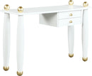 Etro White / Gold Desk/Console - Town Of Bargains Furniture - NY