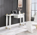 Etro White / Gold Desk/Console - Town Of Bargains Furniture - NY