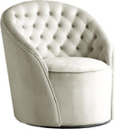 Alessio Cream Velvet Accent Chair - Town Of Bargains Furniture - NY