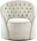 Alessio Cream Velvet Accent Chair - Town Of Bargains Furniture - NY