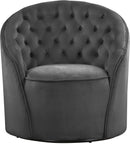 Alessio Grey Velvet Accent Chair - Town Of Bargains Furniture - NY