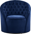 Alessio Navy Velvet Accent Chair - Town Of Bargains Furniture - NY