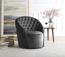 Alessio Grey Velvet Accent Chair - Town Of Bargains Furniture - NY