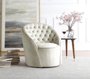 Alessio Cream Velvet Accent Chair - Town Of Bargains Furniture - NY