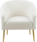 Barlow White Faux Sheepskin Fur Accent Chair