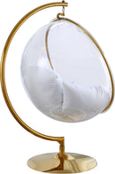 Luna White Fabric Acrylic Swing Bubble Accent Chair (2 Boxes) - Town Of Bargains Furniture - NY