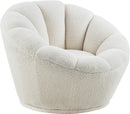 Dream White Faux Sheepskin Fur Accent Chair - Town Of Bargains Furniture - NY