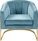 Carter Aqua Velvet Accent Chair - Town Of Bargains Furniture - NY